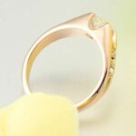 18K Gold Plated Austrian Crystal Wedding Ring M00858