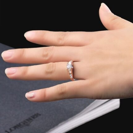 18K Gold Plated Austrian Crystal Wedding Ring M00858