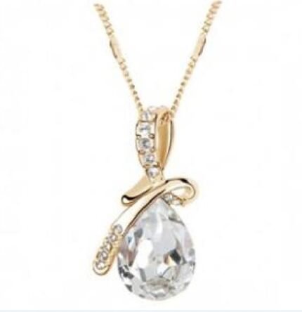 18K Gold Plated Austrian Crystal Yellow Necklace M02171