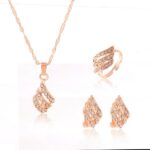 18K Gold Plated Clear Crystal Bride Jewelry Set M01216