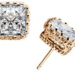 18K Gold Plated Cubic Zirconia Big Diamond Stud Earrings M01051
