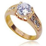18K Gold Plated Cubic Zirconia Wedding Ring M00717