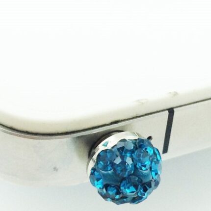 18K Gold Plated Disco Ball Shamballa Blue 3.5 mm Dust Plug M00780