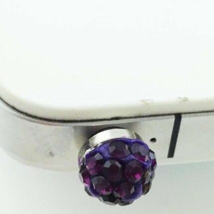 18K Gold Plated Disco Ball Shamballa Purple 3.5 mm Dust Plug M00784