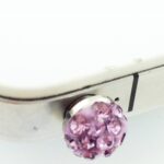 18K Gold Plated Disco Ball Shamballa Violet 3.5 mm Dust Plug M00779