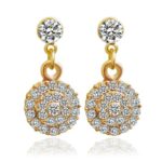 18K Gold Plated Double Pendant Crystals Jewlery Set M02011