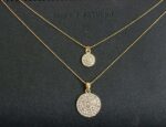 18K Gold Plated Double Pendant Crystals Jewlery Set M02011