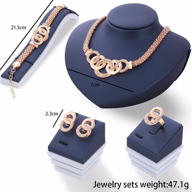 18K Gold Plated Environmental Friendly Copper Alloy Jewelry Set M02237