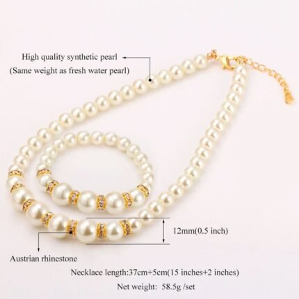 18K Gold Plated Fresh Pearls Jewelry Set M01627