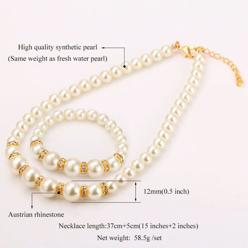 18K Gold Plated Fresh Pearls Jewelry Set M01627