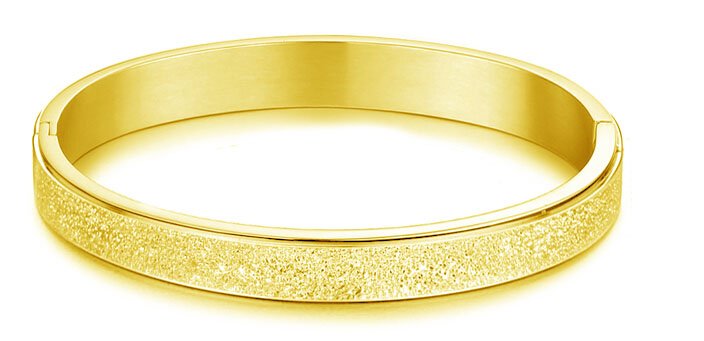 18K Gold Plated Frosted Romantic Cuff Bracelet M01520