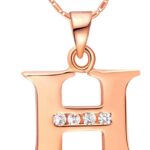 18K Gold Plated H Letter Rhinestone Necklace M00740
