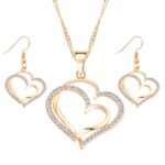 18K Gold Plated Heart Crystals Jewlery Set M02236
