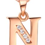 18K Gold Plated N Letter Rhinestone Necklace M00737