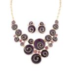 18K Gold Plated Nickle Free Enamel Purple Jewelry Set M00405