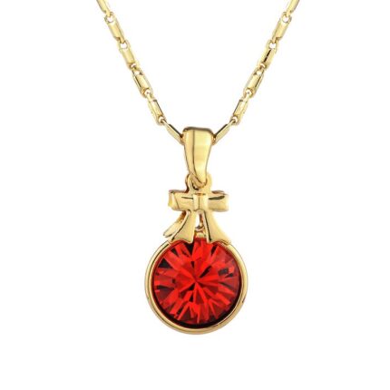 18K Gold Plated Original Swarovski Red Necklace M02114