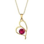 18K Gold Plated Original Swarovski Red Necklace M02130
