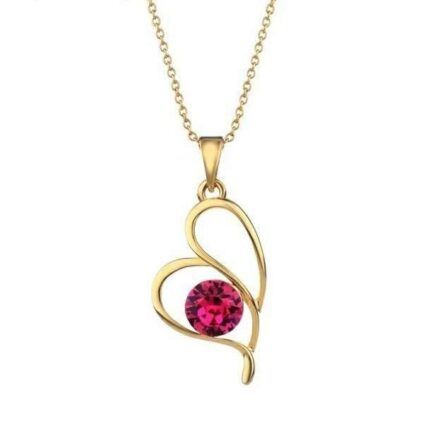 18K Gold Plated Original Swarovski Red Necklace M02130