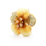 18K Gold Plated Original Swarovski Yellow Ring M02129