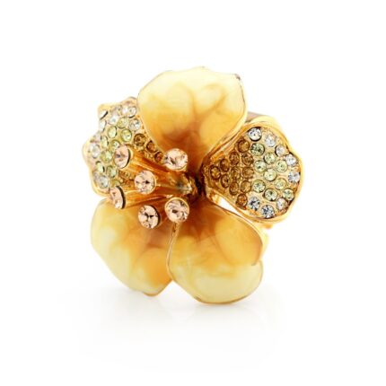 18K Gold Plated Original Swarovski Yellow Ring M02129