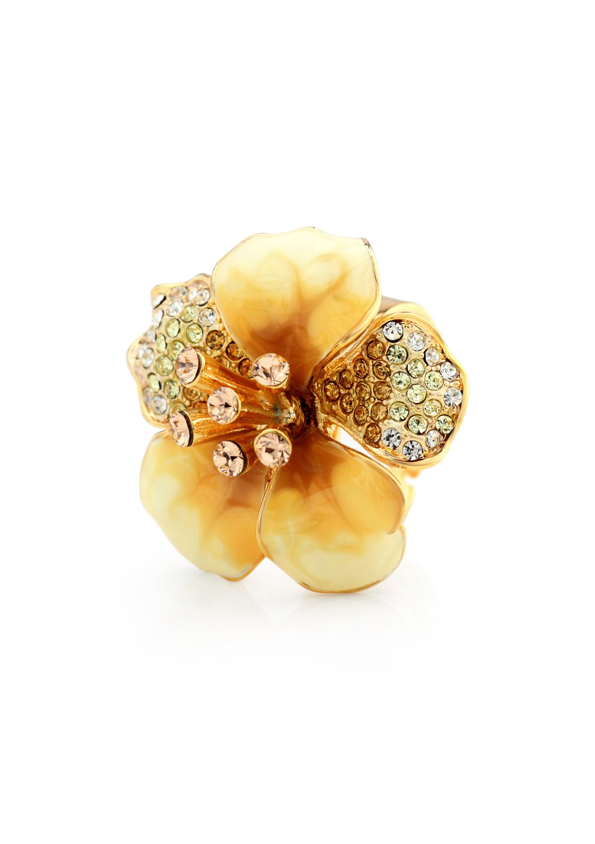 18K Gold Plated Original Swarovski Yellow Ring M02129 1 18K Gold Plated Original Swarovski Yellow Ring M02129