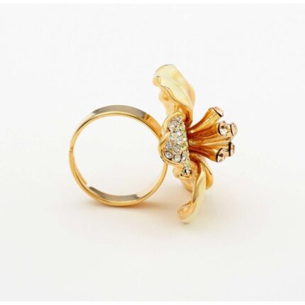 18K Gold Plated Original Swarovski Yellow Ring M02129
