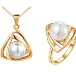 18K Gold Plated Pearls Jewelry Set M02076