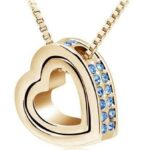 18K Gold Plated Rhinestone Crystals Blue Necklace M00820