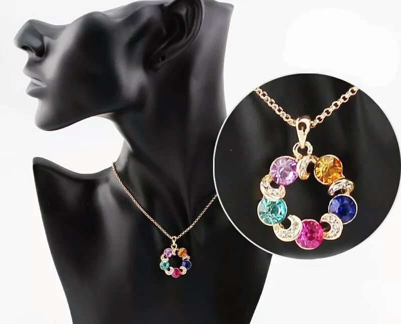 18K Gold Plated Rhinestone with Austrian Crystal Necklace M00708