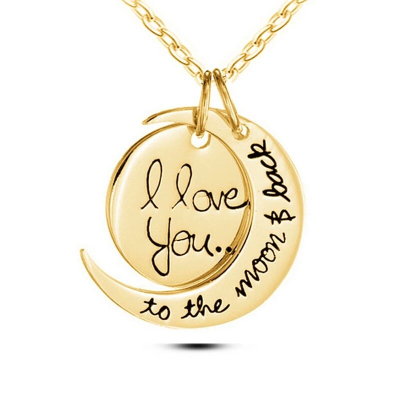 18K Gold Plated Stainless Steel I LOVE YOU Necklace M02124 1 18K Gold Plated Stainless Steel I LOVE YOU Necklace M02124