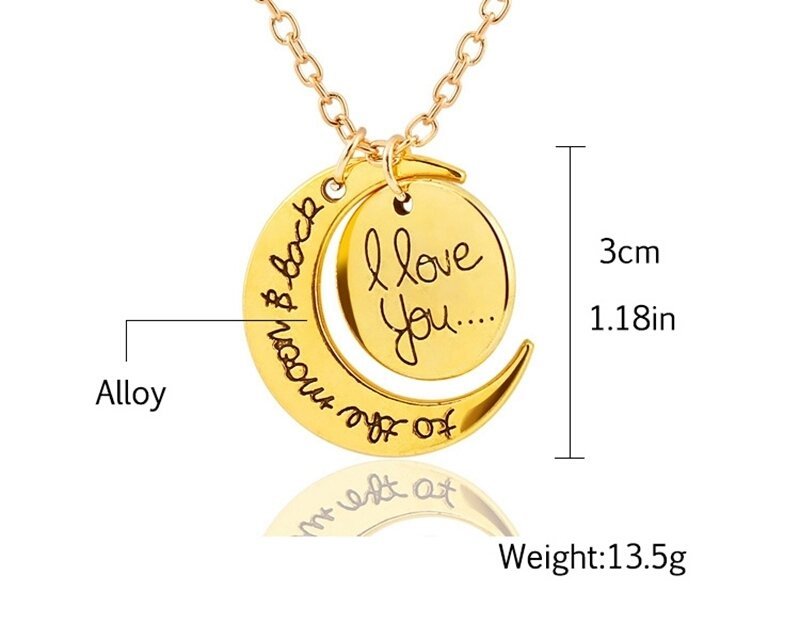 18K Gold Plated Stainless Steel I LOVE YOU Necklace M02124