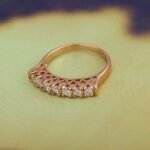 18K Gold Plated Zircon Crystal Wedding Ring M00856