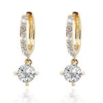 18K Gold Plated Zircon Rhinestones Austrian Crystal Gold Earrings M00626