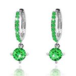 18K Gold Plated Zircon Rhinestones Austrian Crystal Green Earrings M00634