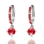 18K Gold Plated Zircon Rhinestones Austrian Crystal Red Earrings M00630