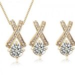 18K Gold Plated Zirconia Crystal Jewelry Set M01229