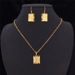 18K Real Gold Plated Allah 26 Gram Luxury Austrian Rhinestone Jewellery Set M01470