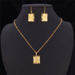 18K Real Gold Plated Allah 26 Gram Luxury Austrian Rhinestone Jewellery Set M01470