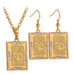 18K Real Gold Plated Allah 26 Gram Luxury Austrian Rhinestone Jewellery Set M01470