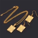 18K Real Gold Plated Allah 26 Gram Luxury Austrian Rhinestone Jewellery Set M01470