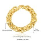 18K Real Gold Plated Environmental Friendly Copper Alloy 21 cm 8 inch Bracelet M01567