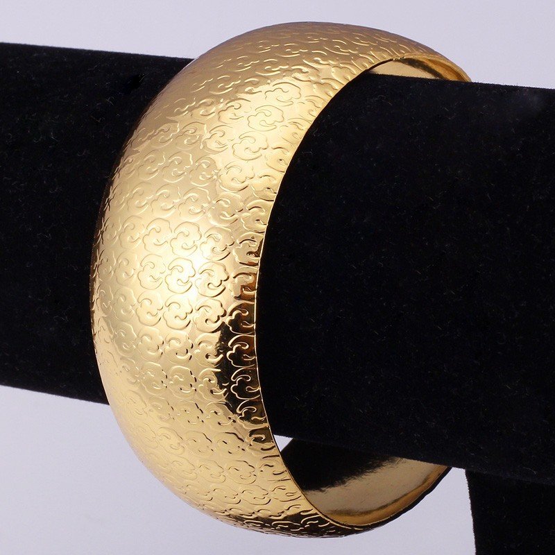 18K Real Gold Plated Environmental Friendly Copper Alloy Bangle M01577