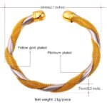 18K Real Gold Plated Environmental Friendly Copper Alloy Bangle M01634