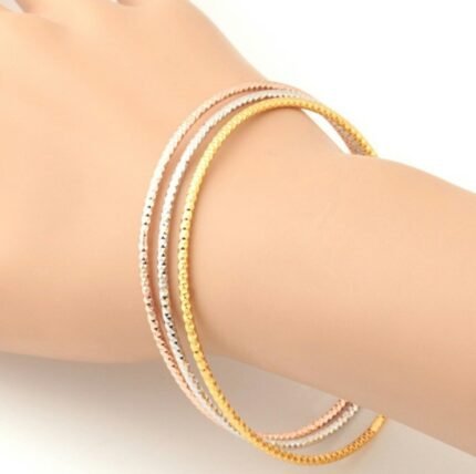 18K Real Gold Plated Environmental Friendly Copper Alloy Bracelet Set M01645