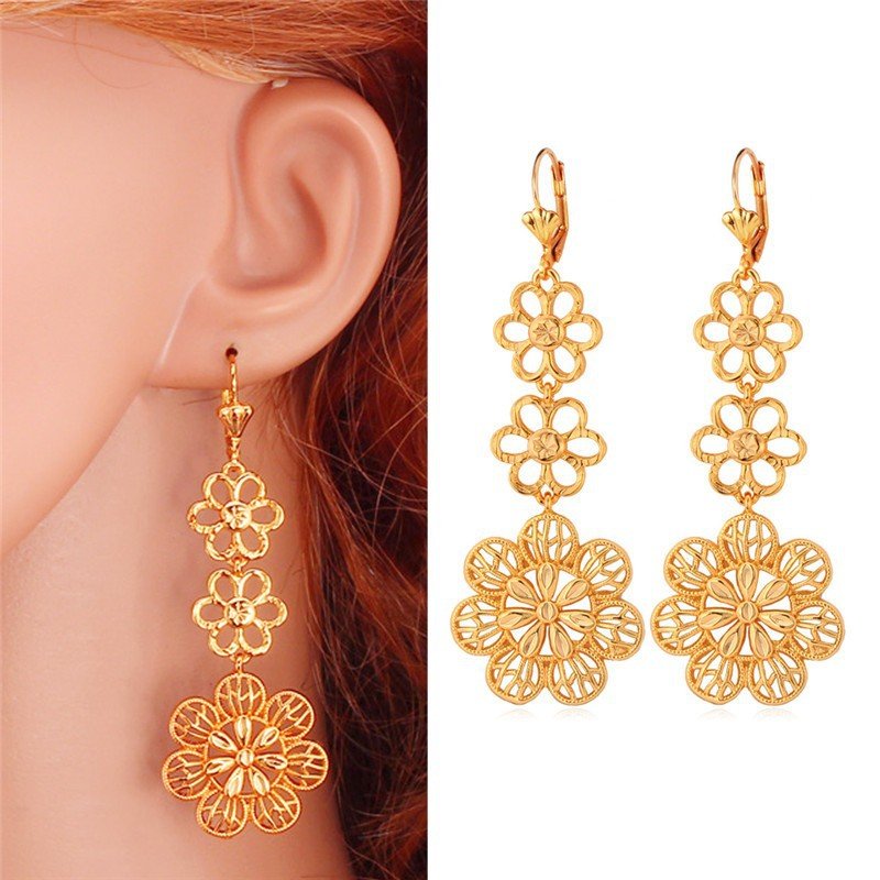 18K Real Gold Plated Environmental Friendly Copper Alloy Earrings M01819 1 18K Real Gold Plated Environmental Friendly Copper Alloy Earrings M01819