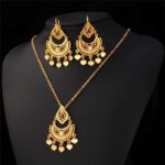 18K Real Gold Plated Environmental Friendly Copper Alloy Indian Desgin Jewelry Set M01581