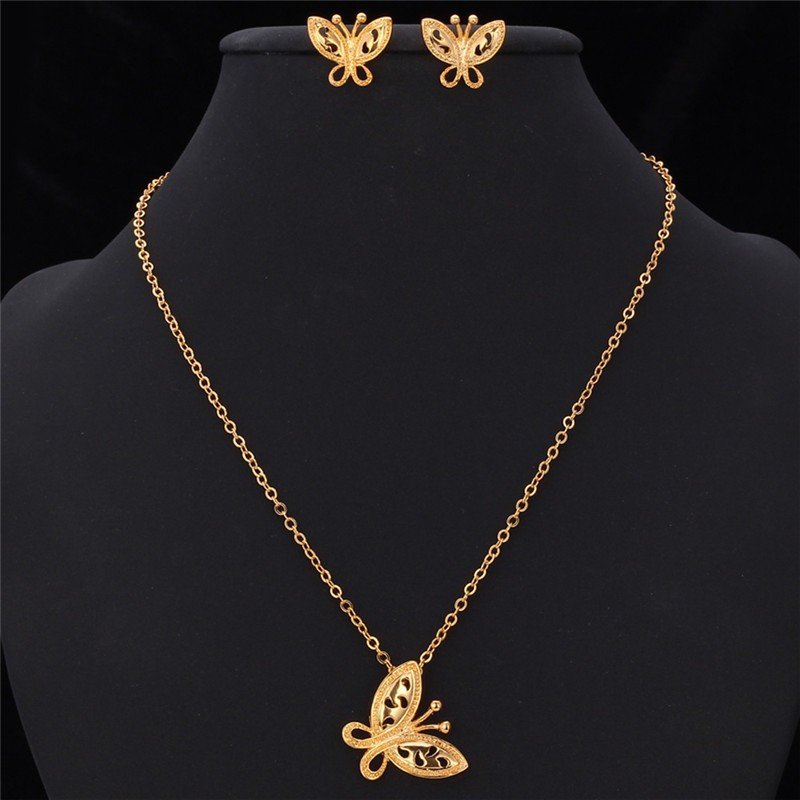 18K Real Gold Plated Environmental Friendly Copper Alloy Jewelry Set M01635