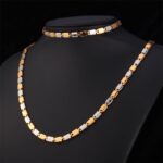 18K Real Gold Plated Environmental Friendly Copper Alloy Jewelry Set M01794
