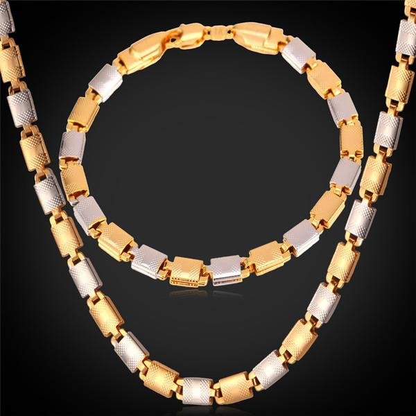 18K Real Gold Plated Environmental Friendly Copper Alloy Jewelry Set M01794