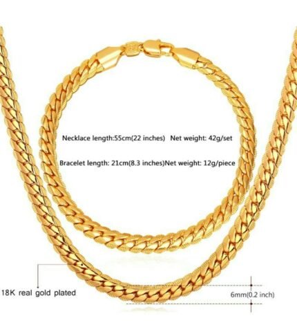 18K Real Gold Plated Environmental Friendly Copper Alloy Jewelry Set M01796